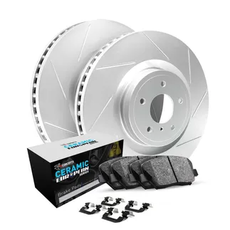 R1 Concepts WLTH1-31301 Rotors - Carbon Coated - Slotted W/ Euro Ceramic Pads & Hdw
